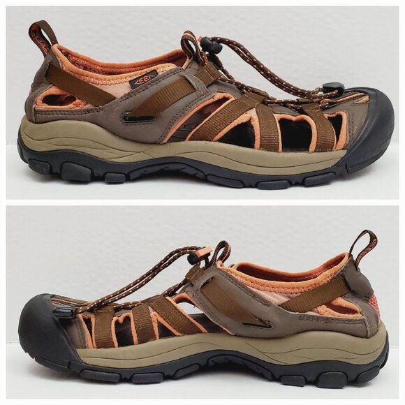 KEEN Owyhee Womens Size 10 Brown Peach Outdoor Hiking Trail Water Sandals Shoes - Picture 4 of 10